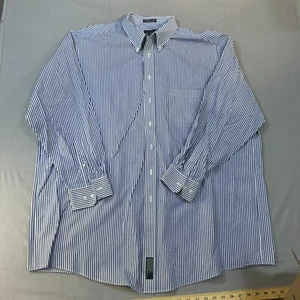 Alexander Lloyd Shirt 19 Tall 35/36 Blue Striped Long Sleeve Button up Menswear - Picture 1 of 16