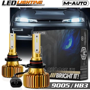 2PC HB3 9005 6500K CSP LED Headlight Bulb High/Low Beam Fog Lamp White Light DRL - Foto 1 di 12