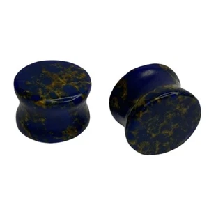 Heilsteine blau Lapis Stein Plug Ohr Körperschmuck 9/16" - Bild 1 von 3