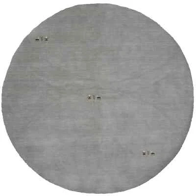 Modern Gabbeh Round Rug Gray Tribal Design Kids' Room Floor Carpet 6X6 ft - Image 1 of 4