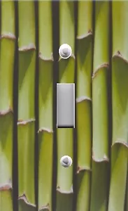 Light Switch Plate Switchplate Cover ASIAN BAMBOO LENGTHS GREEN - Picture 1 of 21