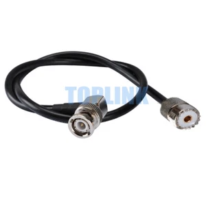 BNC Male Plug Right Angle to UHF SO-239 Female Jack Pigtail Cable RG58 50cm ~ 2m - Imagen 1 de 3