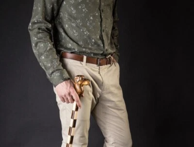 Bastón de Paseo de Moda para Hombres, Bastones de Paseo para Perros Elegante Tallado a Mano, Diseño Foto 1 de 4