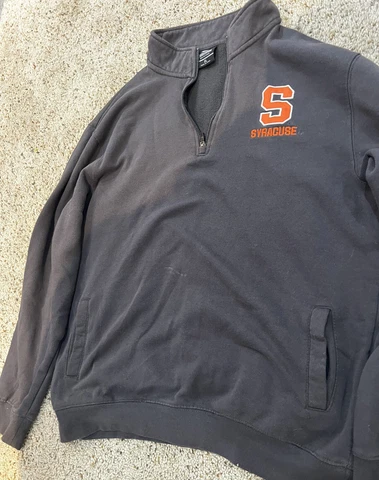 Men's Colosseum Charcoal Syracuse Orange Team Logo Quarter-Zip Jacket XL Cover