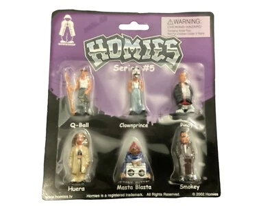 Homies Series #5 2002-6 Figures Q-Ball, Clownprince, Pinoy, Heura, Masta Blasta, - Image 1 of 2