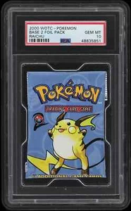 2000 Pokemon Base 2 II Booster Pack Raichu Art - PSA 10 GEM MINT - Picture 1 of 2