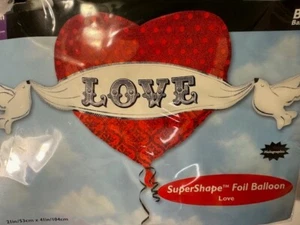 Jumbo Mylar Super Heart-shape Valentine Balloon with weight - Picture 1 of 2