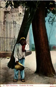 Vendedor de Varas Tipos Mexicanos Postcard - Picture 1 of 2