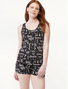 Women's Goodnight Snooze Joyspun Print Tank Top Shorts Pajama Set 2-Piece Medium - Picture 1 of 4
