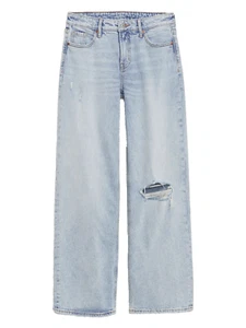 Jeans Old Navy para mujer Plus 18 tiro medio rasgados pierna ancha Miley denim desgastado - Imagen 1 de 3