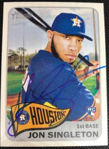 Jon Singleton Astros 2014 Topps Heritage Signed Autograph Card #H521 ~ COA - Picture 1 of 5