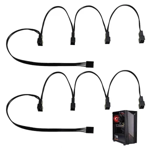 4-Pin PWM Fan Splitter Cable, 2 Pack Verlängerungskabel für Lüfter, PWM-Splitter - Bild 1 von 6