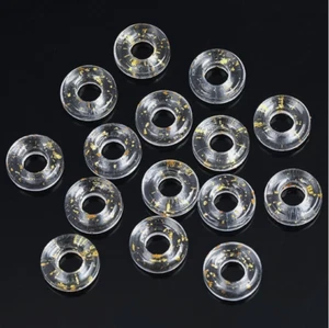 100Pcs Clear Gold Foil Donut Glass European Large Hole Beads Jewelry 10x3mm - Picture 1 of 4