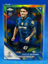 2021-22 Topps Chrome UEFA /75 Blue Gold Starball #90 Martin Satriano RC - Milan