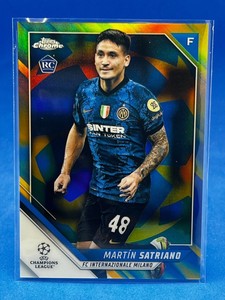 2021-22 Topps Chrome UEFA /75 Blue Gold Starball #90 Martin Satriano RC - Milan