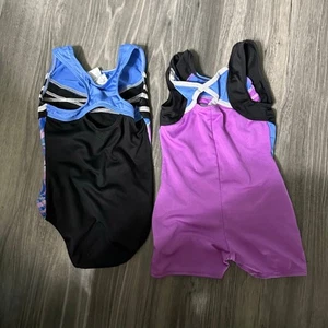 Bundle of little girl 2 gymnastics outfits size 4/5T - Picture 1 of 3
