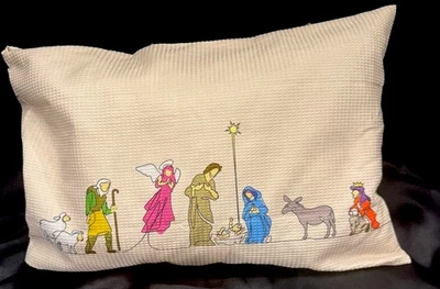MY PILLOW Travel Go Anywhere Nativity Scene Pillow & Case 12" x 18" Small USA - Image 1 of 4