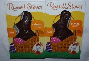 2 Russell Stover Caramel Covered in Milk Chocolate Bunnies. 3 oz Each BB 8/25 - Picture 1 of 6