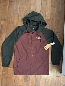 New Vans maroon black collared with a hood jacket 5,000mm HYDROFUGE DURABLE SzS - Picture 1 of 21