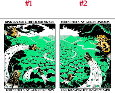 King Gizzard & The Lizard Wizard August 1-2 2025 Forest Hills, NY Concert Poster
