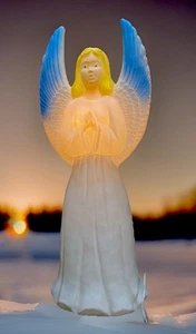 Vintage 1988 Union Christmas Plastic Blow Mold Electric Light Up Angel 30" - Picture 1 of 13
