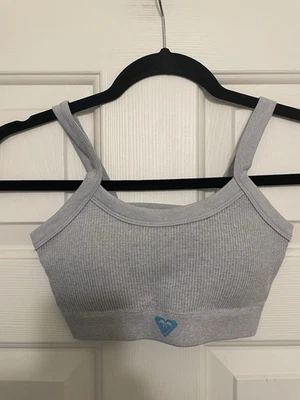 Bralette acanalado ROXY de corazón entero para mujer talla S de EE. UU. gris acolchado nuevo sin etiquetas Foto 1 de 4