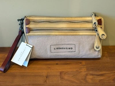 Bolso sin asas LIEBESKIND Berlin Kunde de lona tostada de cuero crema nuevo con etiquetas Foto 1 de 4
