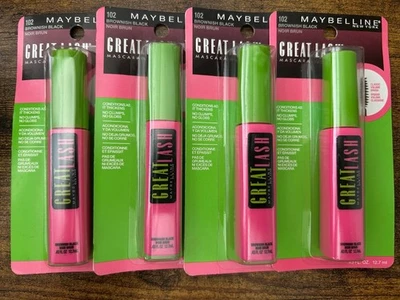 Maybelline New York моющаяся тушь для ресниц коричневато-черная #102 - упаковка 4 шт. - Изображение 1 из 3