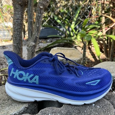 Zapatillas deportivas Hoka One One Clifton 9 para mujer 7,5B azules con cordones Foto 1 de 4