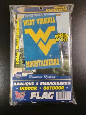 West Virginia Mountaineers House Flag -Premium Banner 44" x 28" New - Image 1 of 2