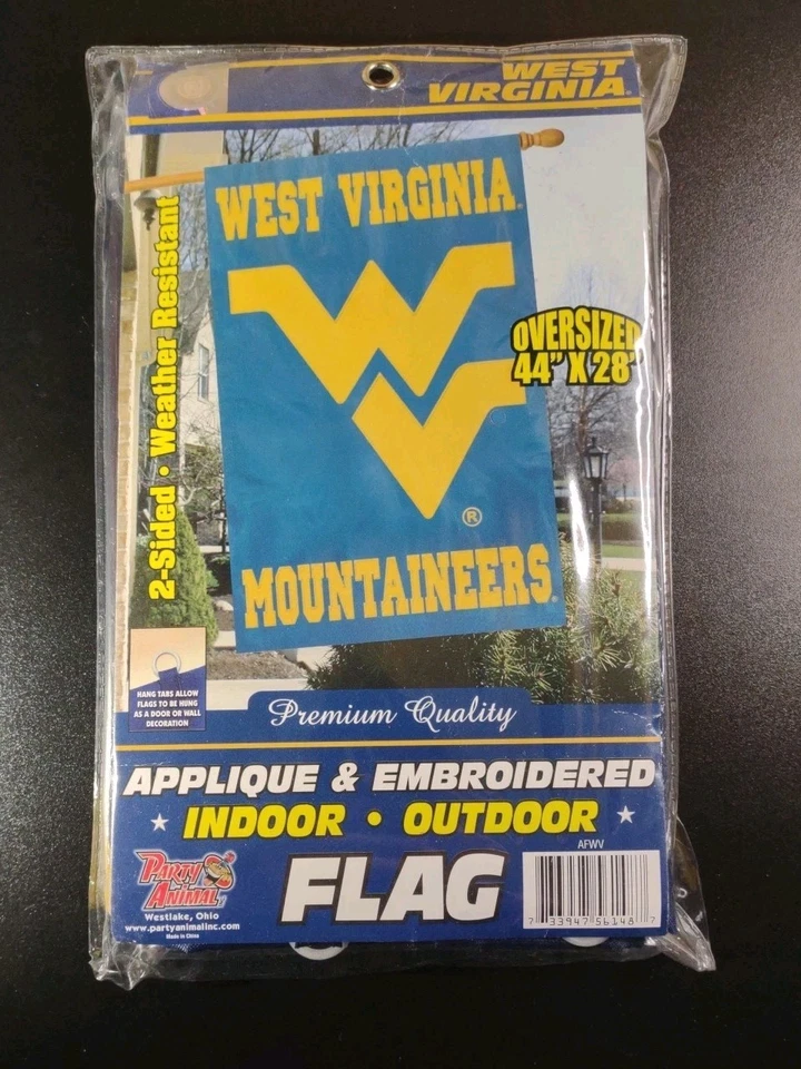 West Virginia Mountaineers House Flag -Premium Banner 44" x 28" New - Image 1 of 2