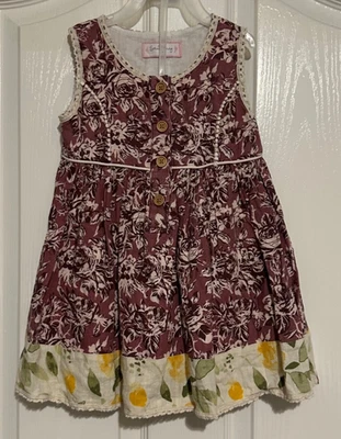 Vestido SweetHoney Vintage Mezcla de Lino Niñas Talla 4T Foto 1 de 2