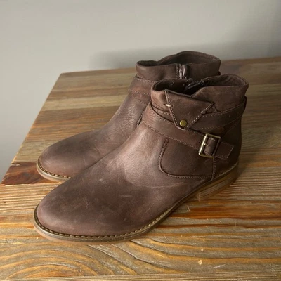 Clarks Collection Mujer Cuero Marrón Botines Hebilla Cremallera Lateral Talla 6.5 Foto 1 de 4