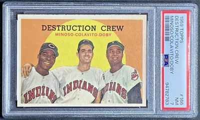 1959 TOPPS DESTRUCTION CREW #166 MINOSO, COLAVITO, DOBY - PSA 7 - Image 1 of 2