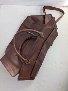 The British Belt Company Weekender Duffle Bag Tan Leather Tartan - Picture 1 of 10