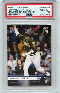 2019 TOPPS NOW #MOW-3 FERNANDO TATIS JR. "MOMENT OF THE WEEK" RC - PSA 10 (182) - Picture 1 of 1