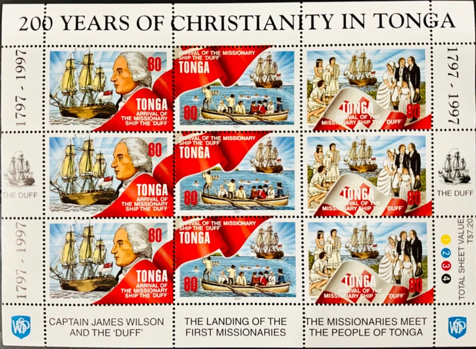 Tonga #SG1389a MNH M/S 1997 Cristianismo Tupou Tongatapu Duff Canoa Bandera [962] Foto 1 de 1