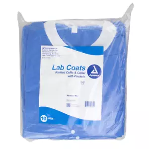 Dynarex XL Disposable Lab Coats, Knitted Cuffs, Collar, & Pockets - Case/30 - Picture 1 of 5