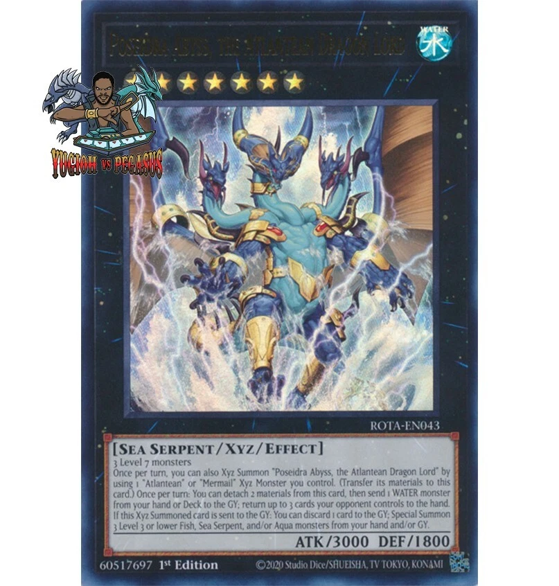 Yugioh! 1x Poseidra Abyss the Atlantean Dragon Lord ROTA-EN043 UR 1st Ed NM - Image 1 of 1