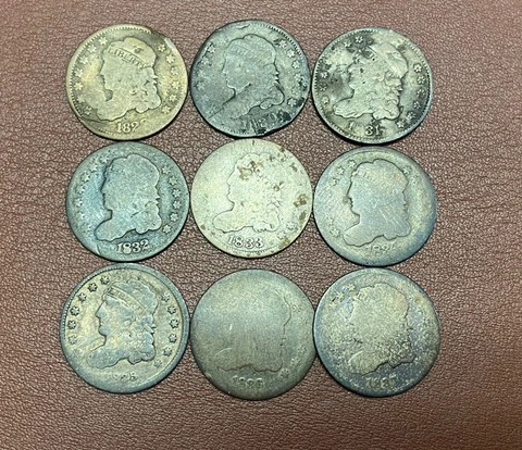 1829-1837 (9) Coin Complete Date Set Bust Half Dimes**** Cover