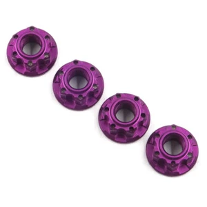 NEW Yeah Racing 4mm Aluminium Wheel Flange Lock Nut Purple 4 1/10 FREE US SHIP - Picture 1 of 2