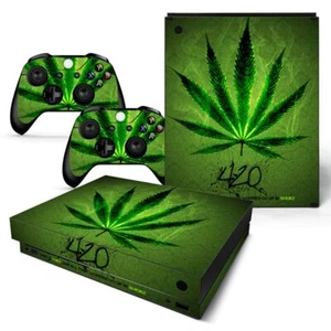 Skin Decal Wrap for Xbox One X Gaming Console & Controller Sticker Design WEED - Picture 1 of 7