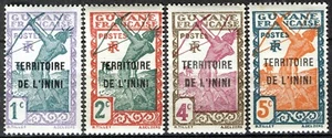 French Inini 1932-38, 1-5c Bowman MNH, Yv 1-4 - Picture 1 of 1