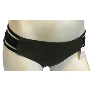 Victoria's Secret PINK Olive Green Split Sides Strappy Swim Bottom XS - Picture 1 of 2