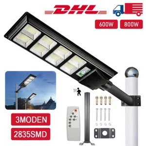 LED Straßenlaterne Außen Solar bewegungsmelder IP65 Fernbedienung Straßenlampe - Bild 1 von 14