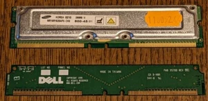 Barrette Samsung MR16R1628AF0-CK8 256 Mb RDRAM 400 MHz + blank filler DELL - Photo 1/2