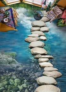 3D Seesteine H1000 Fußboden Wandbild Fototapete Tapete Familie Honey 2023 - Picture 1 of 5