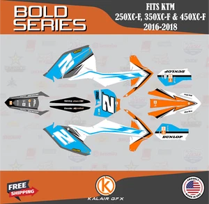 Graphics Kit for KTM 250XC-F 350XC-F 450XC-F (2016-2018) Bold Series - White - Picture 1 of 6