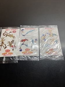 Vintage 1990s Tyson Meals & Pastas Looney Tunes Stickers: Porky Wile E B2