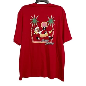 Beach Santa Cabana T-Shirt Men's XL Happy Holidays Christmas Palm Trees New - Picture 1 of 7